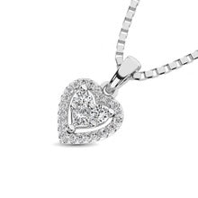 10K White Gold Diamond 1/6 Ct.Tw. Heart Pendant