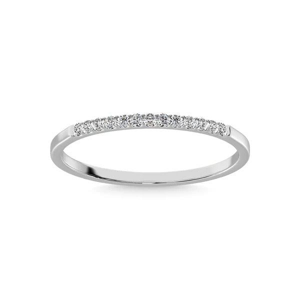 10K White Gold Lab Grown Diamond 1/10 Ct.Tw. Machine Band