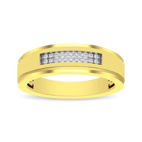 Men's 10K Yellow Gold Diamond 1/10 Ct.Tw. Wedding Ring