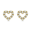 10K Yellow Gold Diamond 1/20 Ct.Tw. Heart Earrings