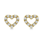 10K Yellow Gold Diamond 1/20 Ct.Tw. Heart Earrings