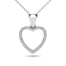 10K White Gold Diamond 1/10 Ct.Tw. Heart Pendant