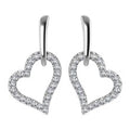 10K White Gold Diamond 1/5 Ct.Tw. Heart Earrings