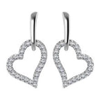 10K White Gold Diamond 1/5 Ct.Tw. Heart Earrings