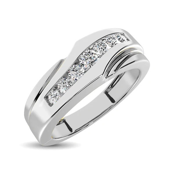 Men’s 10K White Gold Diamond 1/4 Ct.Tw. Band