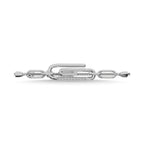 925 Silver Diamond 1/20 Ct.Tw. Paper Clip Bracelet