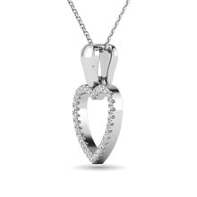 10K White Gold Diamond 1/10 Ct.Tw. Heart Pendant