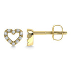 10K Yellow Gold Diamond 1/20 Ct.Tw. Heart Earrings