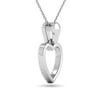 10K White Gold Diamond 1/10 Ct.Tw. Heart Pendant