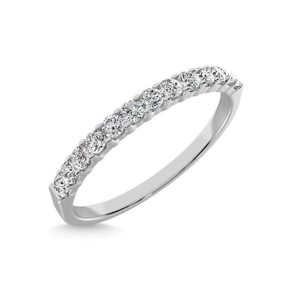 10K White Gold Lab Grown Diamond 1/10 Ct.Tw. Machine Band
