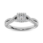 14K White Gold Diamond 1/2 Ct.Tw. Halo Engagement Ring