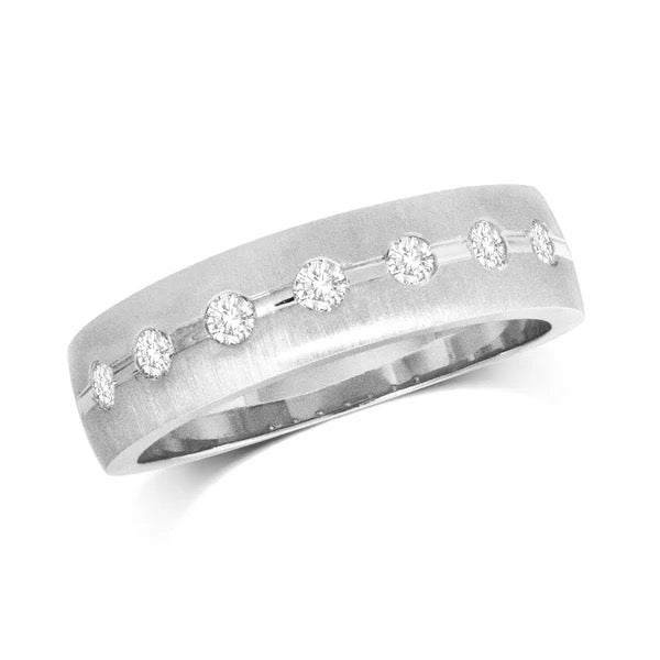 Men’s 14K White Gold Diamond 1/3 Ct.Tw. Machine Wedding Band