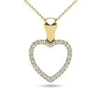 10K Yellow Gold Diamond 1/10 Ct.Tw. Heart Pendant