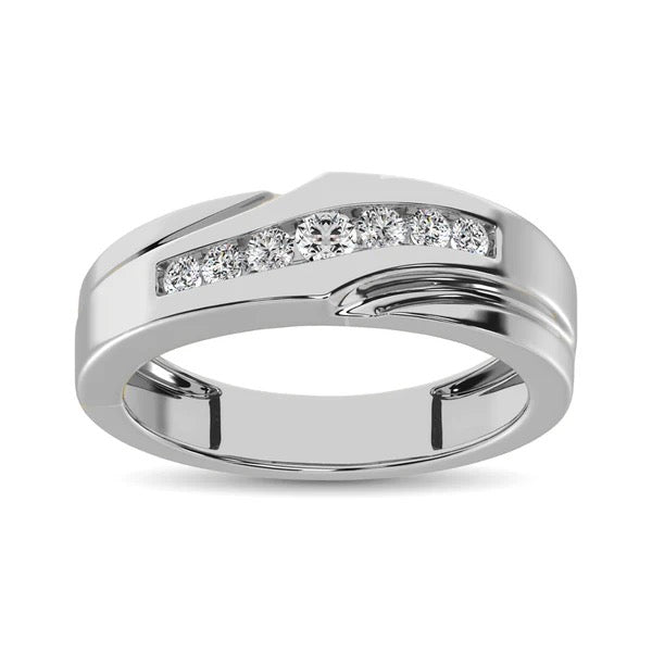 Men’s 10K White Gold Diamond 1/4 Ct.Tw. Band