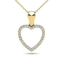 10K Yellow Gold Diamond 1/10 Ct.Tw. Heart Pendant