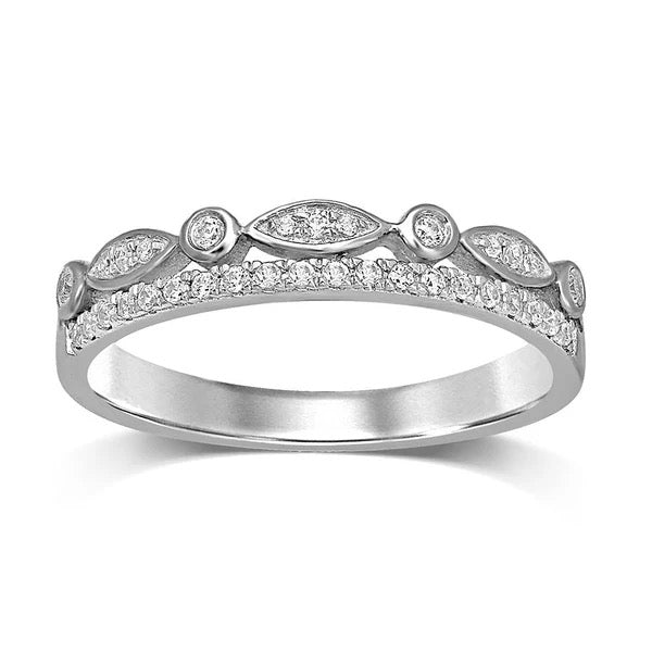 10k White Gold Diamond 1/6 Ct.Tw. Stackable Band