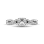 14K White Gold Diamond 1/2 Ct.Tw. Halo Engagement Ring