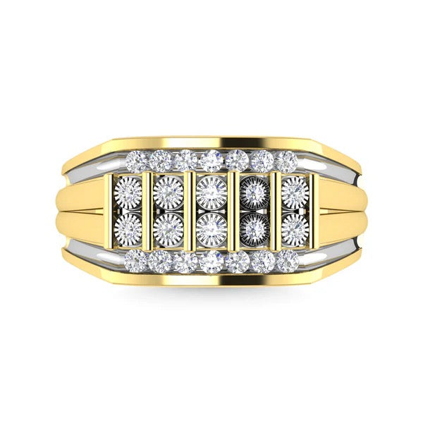 Men's 10K Yellow Gold Diamond 1/2 Ct.Tw. Fashion Ring