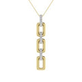 10K Yellow Gold Diamond 1/8 Ct.Tw. Cuban Link Pendant