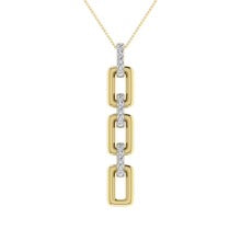 10K Yellow Gold Diamond 1/8 Ct.Tw. Cuban Link Pendant