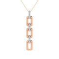 10K Pink Gold Diamond 1/8 Ct.Tw. Cuban Link Pendant