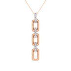 10K Pink Gold Diamond 1/8 Ct.Tw. Cuban Link Pendant