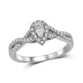 14K White Gold Diamond 1/2 Ct.Tw. Halo Engagement Ring