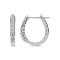 14K White Gold Diamond 1/4 Ct.Tw. Hoop Earrings