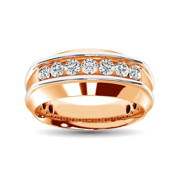 10K Rose Gold Diamond 1/4 Ct.Tw. with 10K White Gold Accent
