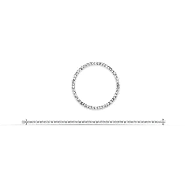 14K White Gold Lab Grown Diamond 3 Ct.Tw. Illusion Tennis Bracelet
