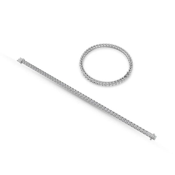 14K White Gold Lab Grown Diamond 3 Ct.Tw. Illusion Tennis Bracelet